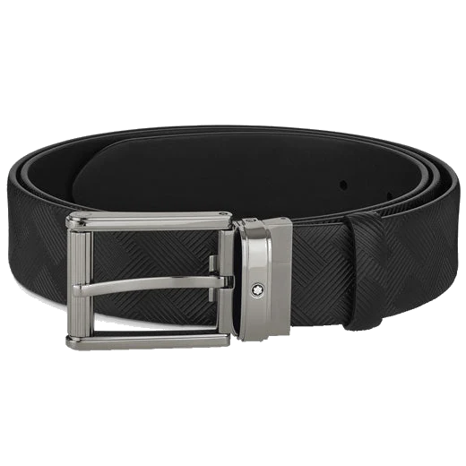 Montblanc Black Reversible Extreme 3.0 Rectangular Ruthenium Pin Buckle Belt