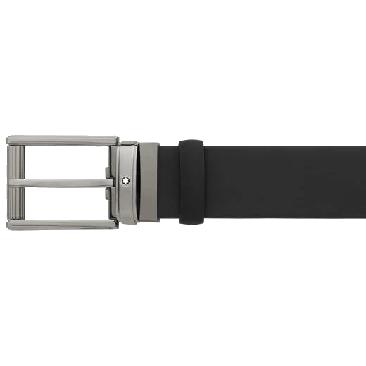 Montblanc Black Reversible Extreme 3.0 Rectangular Ruthenium Pin Buckle Belt - Image 3