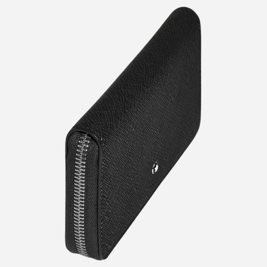Montblanc Black Sartorial Leather 12CC Medium Wallet with Zip - Image 3