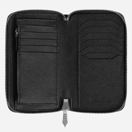 Montblanc Black Sartorial Leather 12CC Medium Wallet with Zip - Image 4