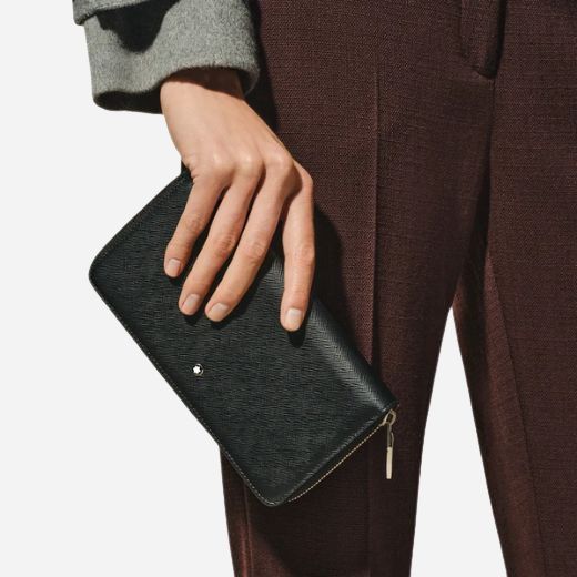 Montblanc Black Sartorial Leather 12CC Zip Around Wallet - Image 5