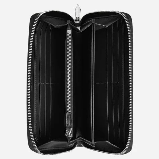 Montblanc Black Soft Leather Zip Around 12CC Wallet - Image 4