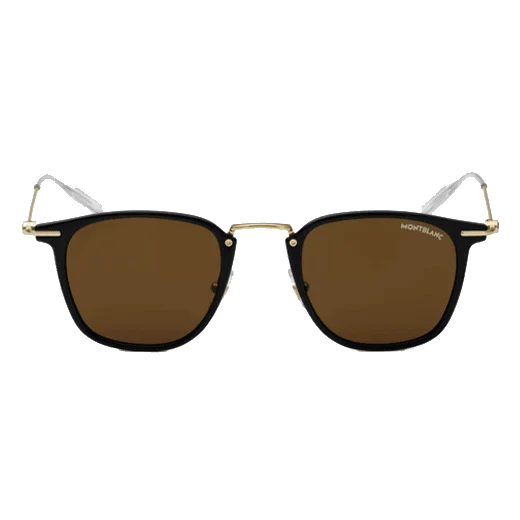 Montblanc Brown Tinted Sunglasses with Black & Gold Frame
