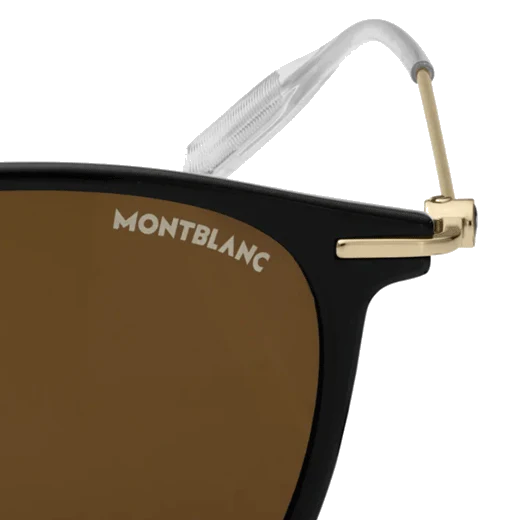 Montblanc Brown Tinted Sunglasses with Black & Gold Frame - Image 3