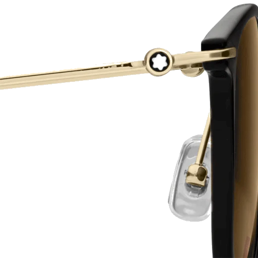 Montblanc Brown Tinted Sunglasses with Black & Gold Frame - Image 4