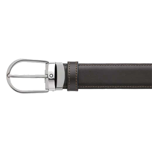 Montblanc Business Line Horseshoe Ruthenium Pin Buckle Reversible Belt - Image 3