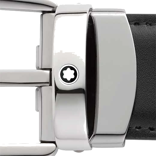 Montblanc Business Line Horseshoe Ruthenium Pin Buckle Reversible Belt - Image 4