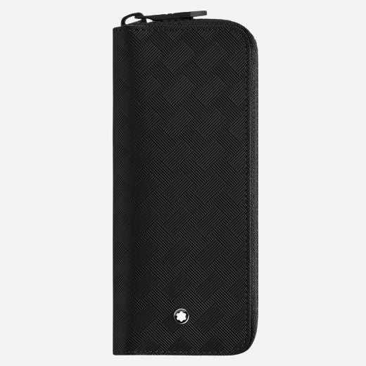 Montblanc Extreme 3.0 Black Leather Two Pen Pouch with Zip