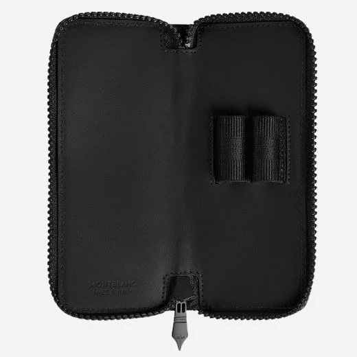 Montblanc Extreme 3.0 Black Leather Two Pen Pouch with Zip - Image 5