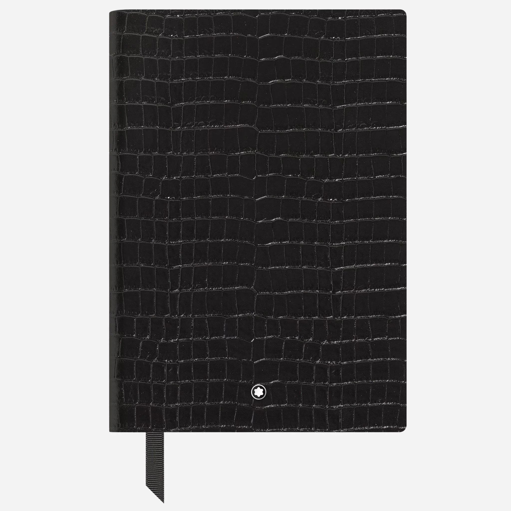 Montblanc Fine Stationery Medium Black Croco-Embossed Leather Notebook with Lined Pages