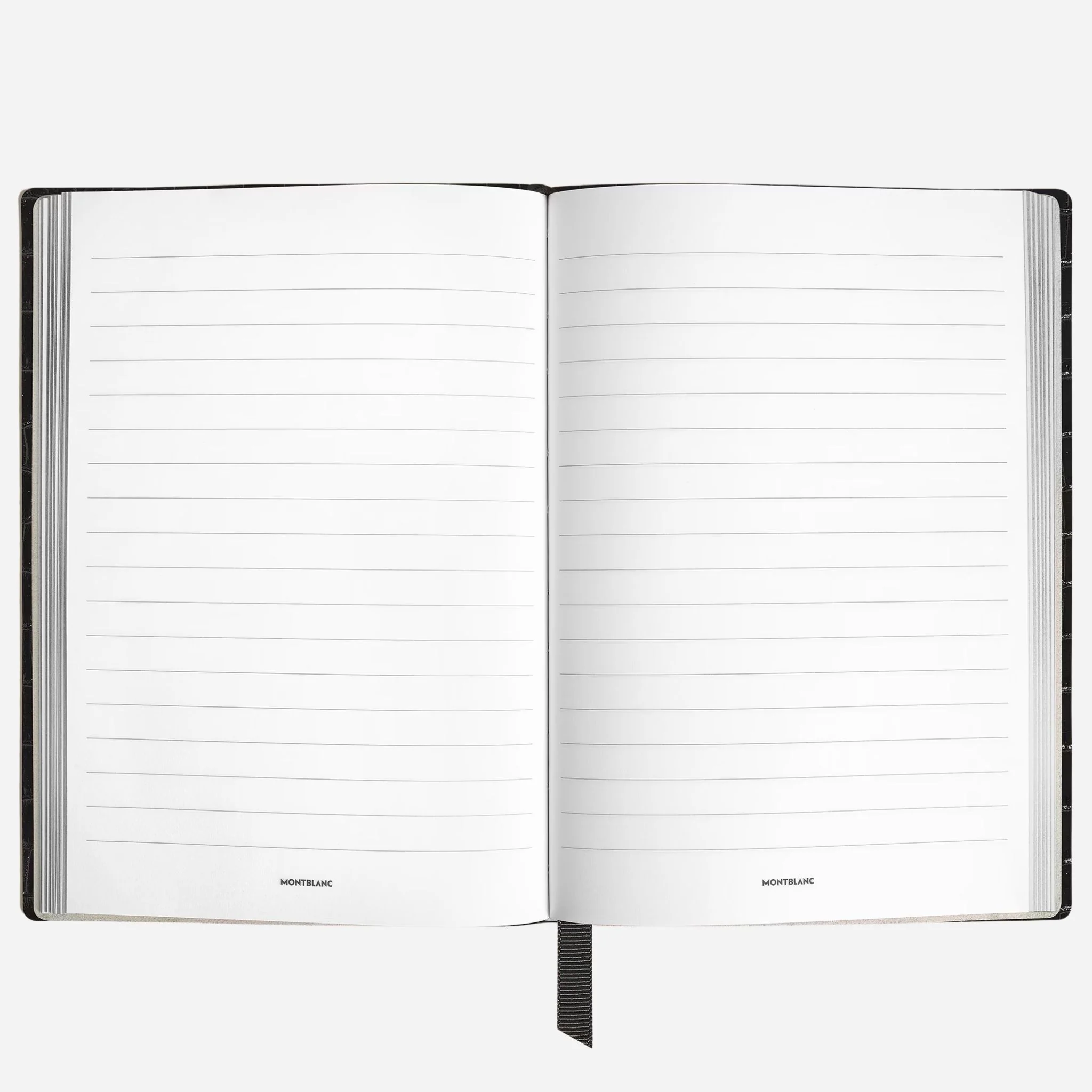 Montblanc Fine Stationery Medium Black Croco-Embossed Leather Notebook with Lined Pages - Image 2