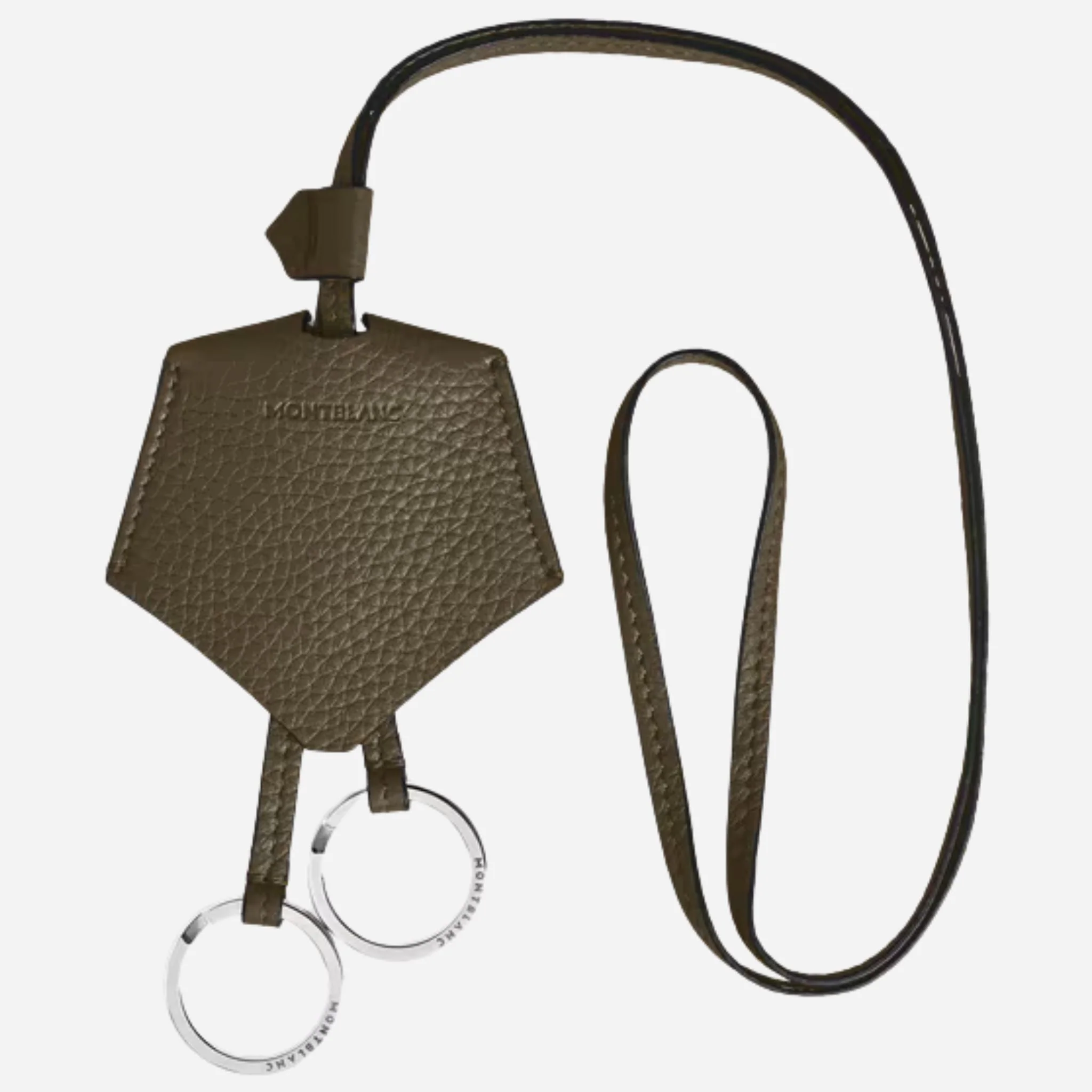 Montblanc Grained Khaki Leather Key Holder with Carry Loop