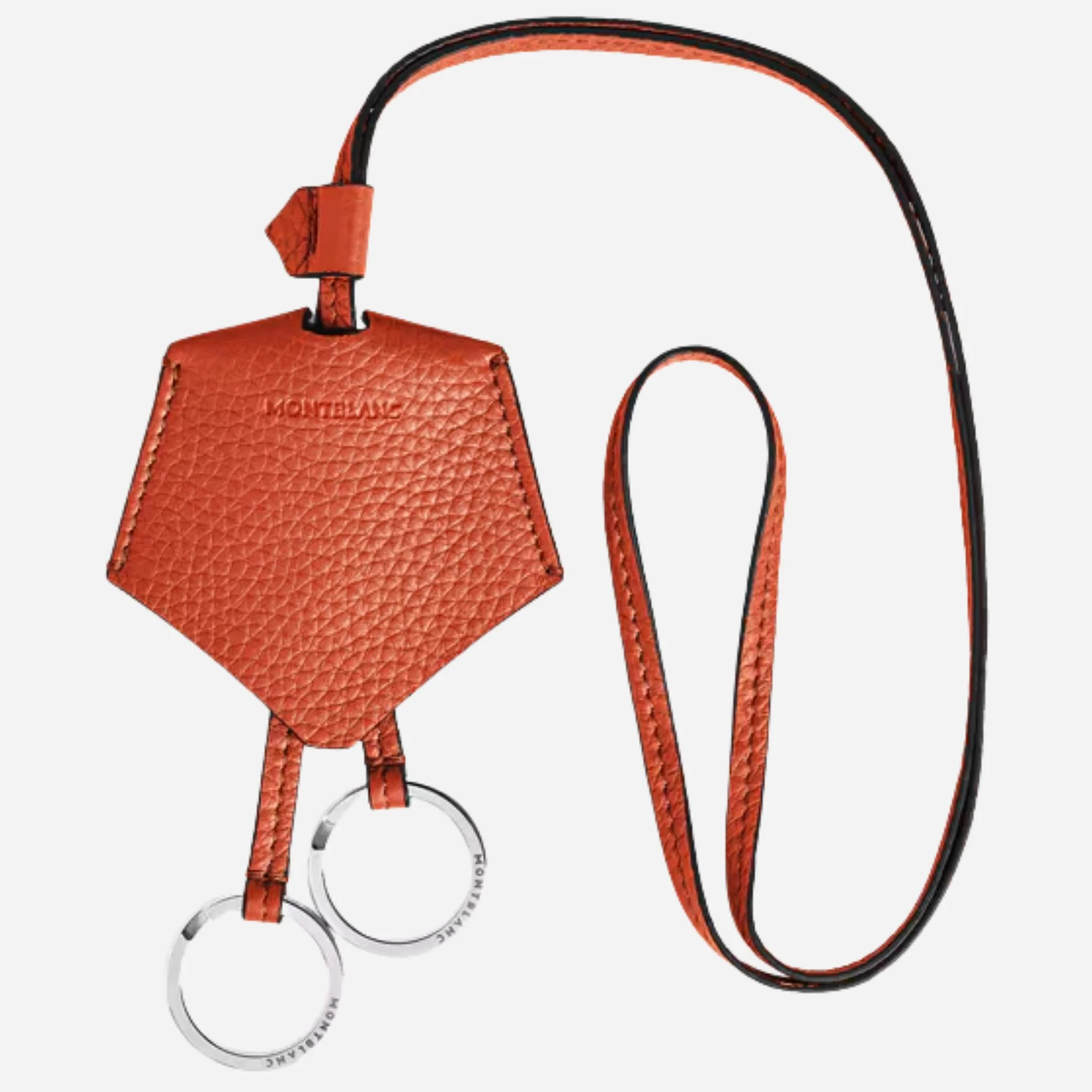 Montblanc Grained Tangerine Leather Key Holder with Carry Loop
