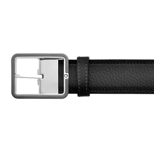 Montblanc Grey Sfumato 35mm Rectangular Ruthenium Pin Buckle Belt - Image 2