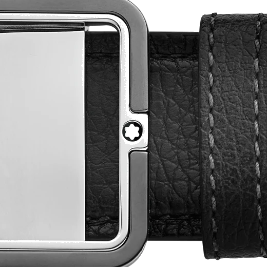 Montblanc Grey Sfumato 35mm Rectangular Ruthenium Pin Buckle Belt - Image 3