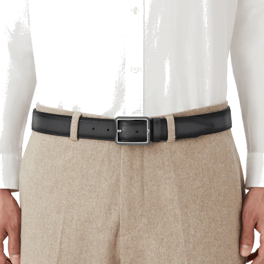 Montblanc Grey Sfumato 35mm Rectangular Ruthenium Pin Buckle Belt - Image 4