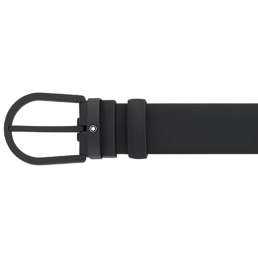 Montblanc Horseshoe Black Rubberised Pin Buckle Belt - Image 2