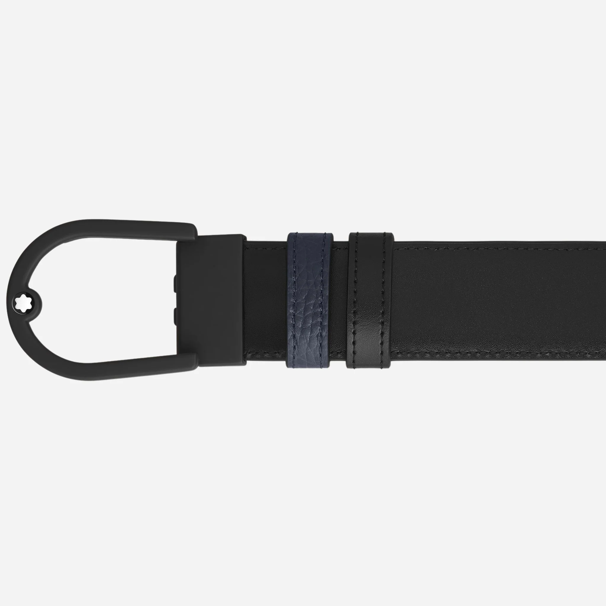 Montblanc Horseshoe Light Buckle Reversible Midnight Blue/Black Leather Belt - Image 2