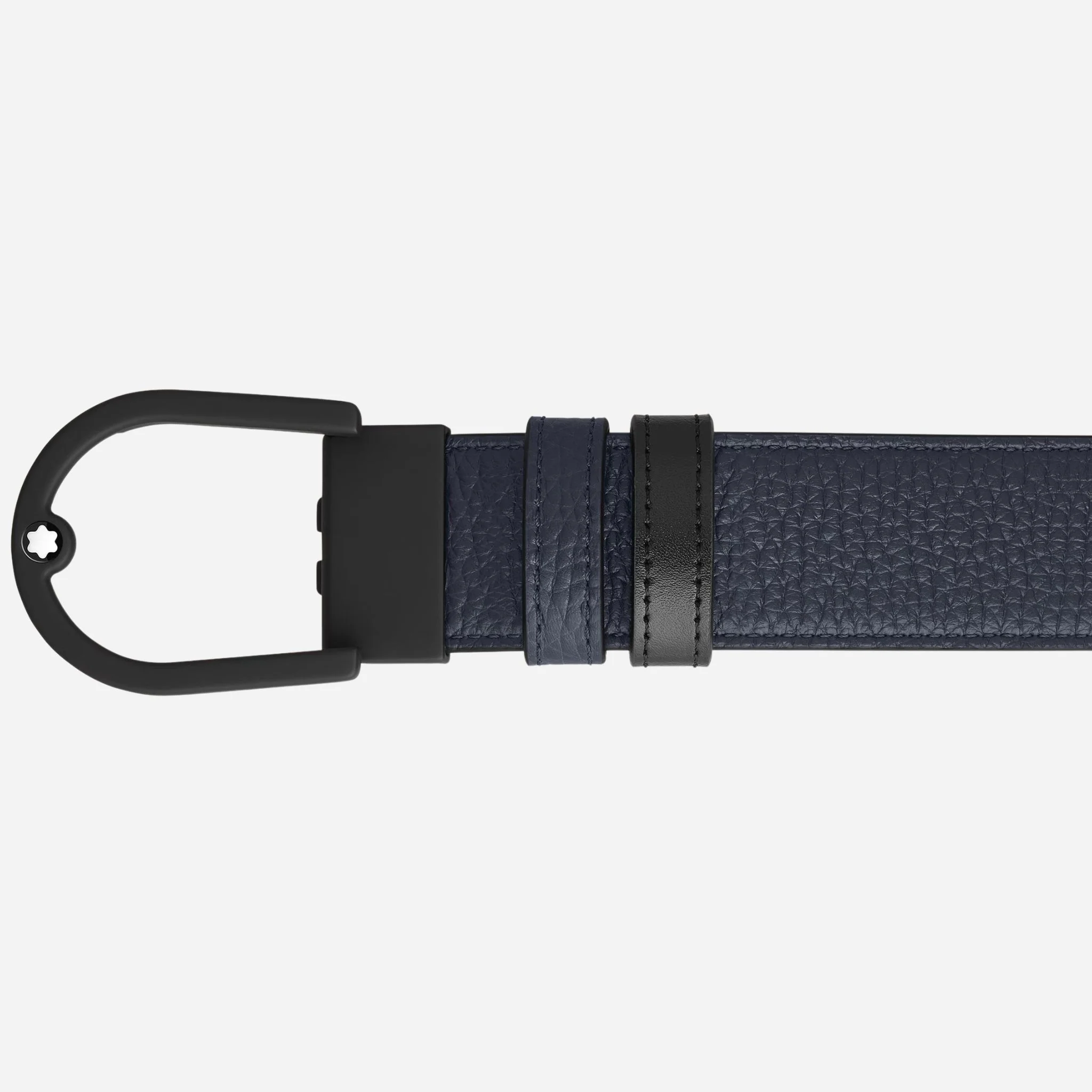 Montblanc Horseshoe Light Buckle Reversible Midnight Blue/Black Leather Belt - Image 3
