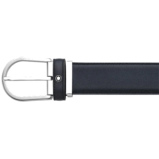 Montblanc Horseshoe Stainless Steel Blue Pin Buckle Belt