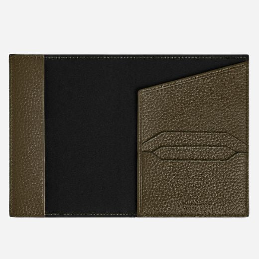 Montblanc Khaki Grain Leather Passport Holder with 3CC - Image 5