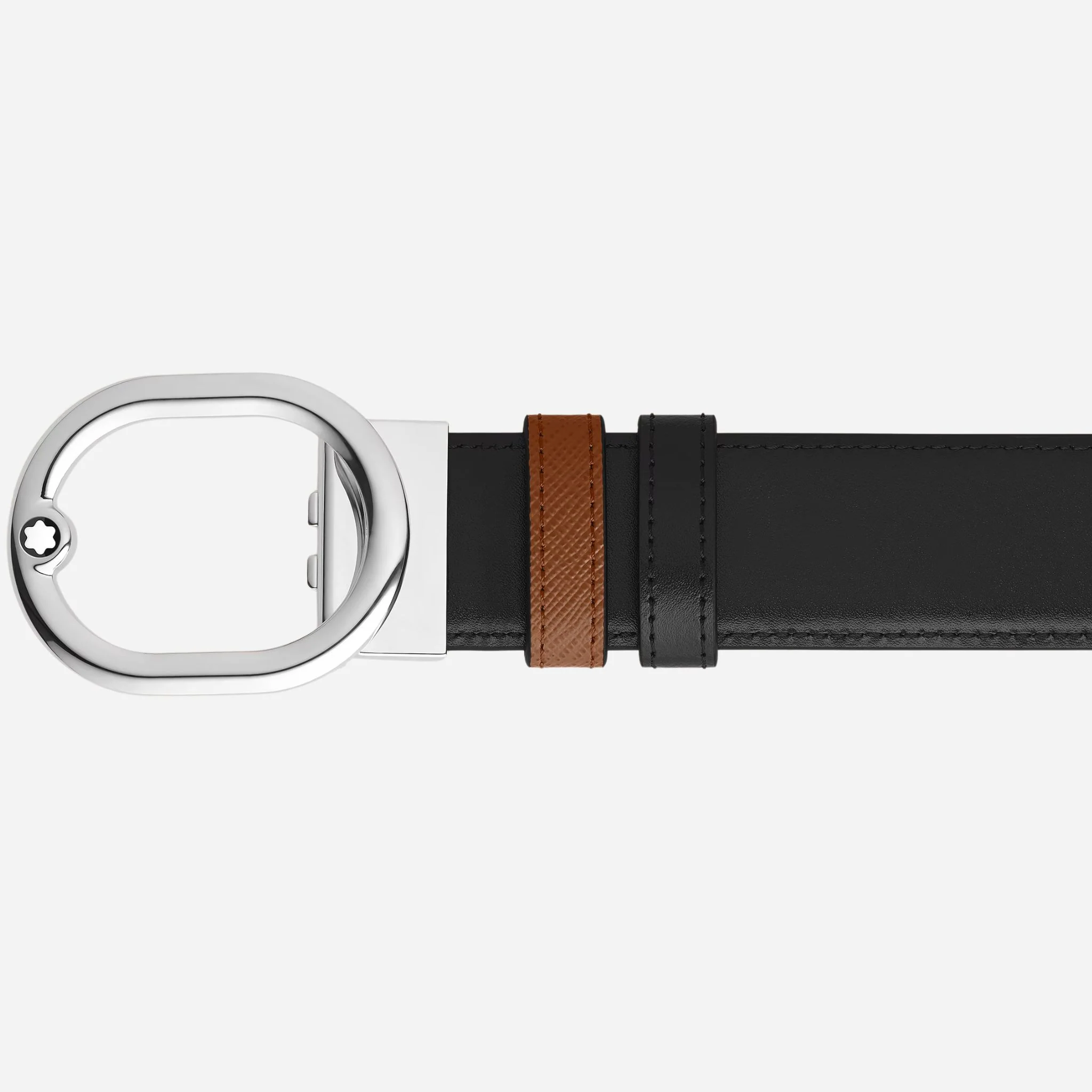 Montblanc L'Ovale Buckle Reversible Fauve/Black Leather Belt - Image 2