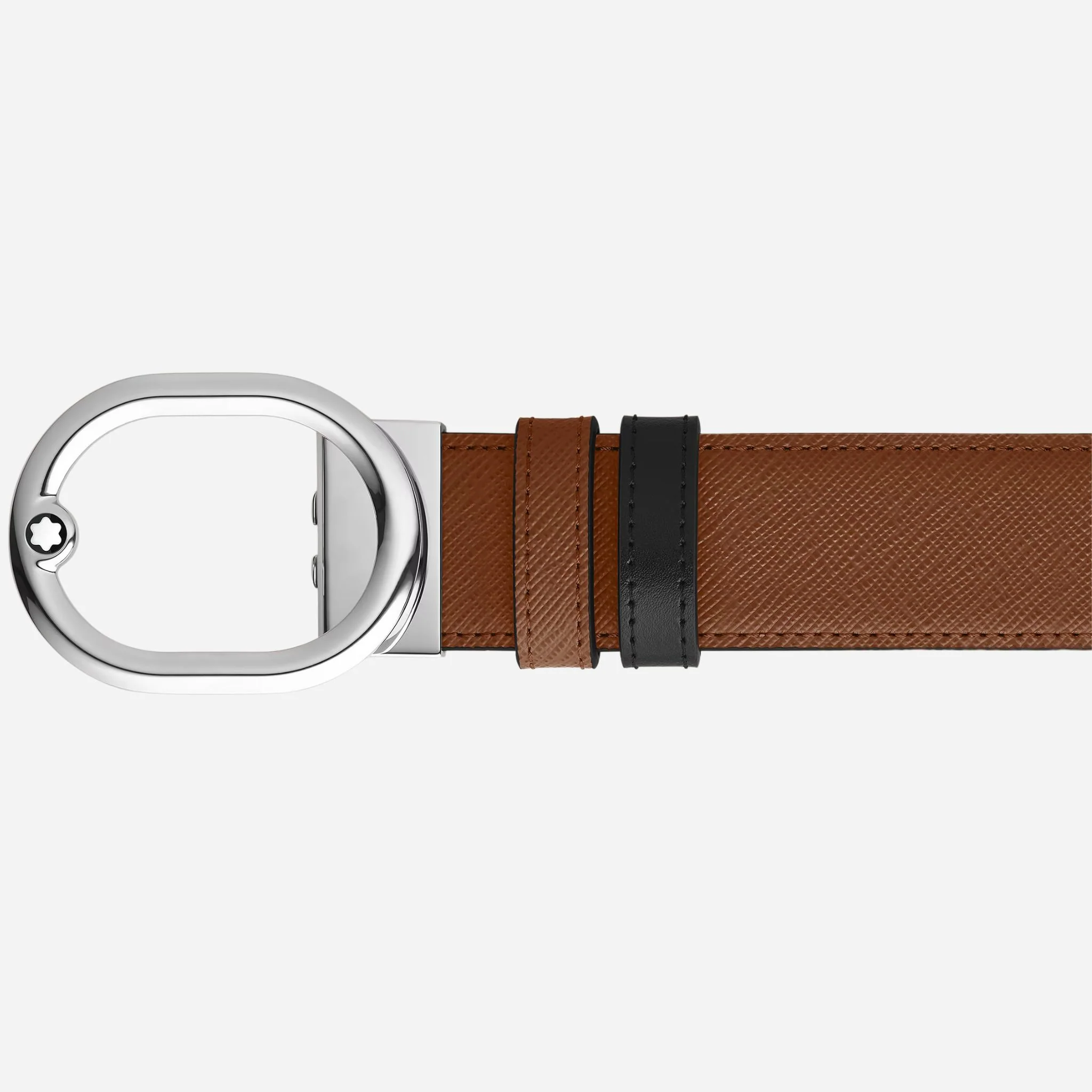 Montblanc L'Ovale Buckle Reversible Fauve/Black Leather Belt - Image 3