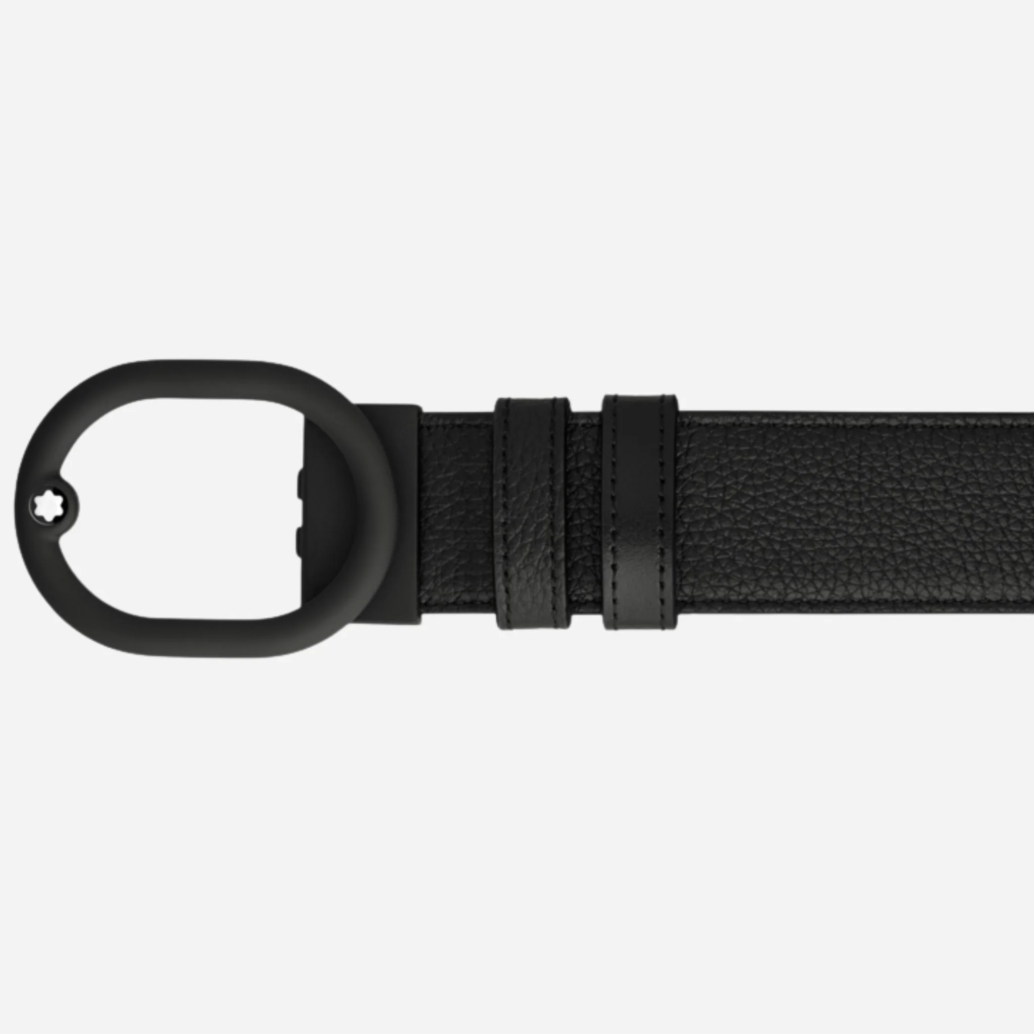 Montblanc L'Ovale PVD Buckle Reversible Black Leather Belt - Image 2
