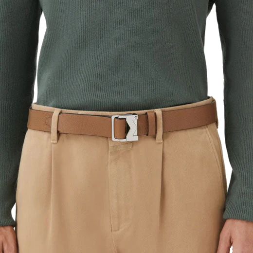 Montblanc 'M' Pin Buckle Caramel Grained Leather Belt, 35 mm - Image 3