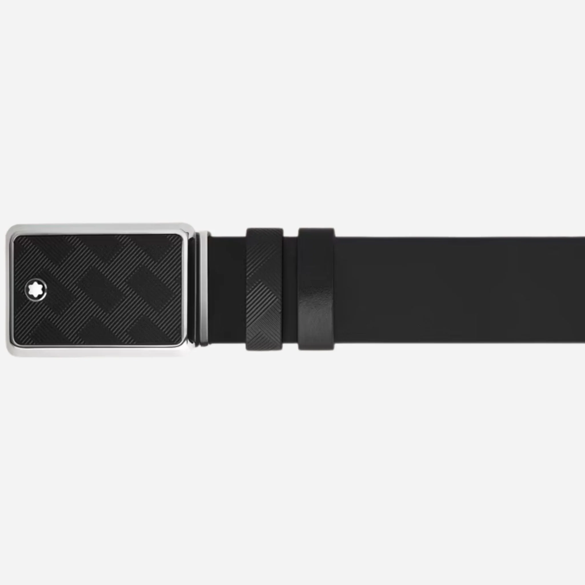 Montblanc Marquetry Plate Buckle 30 mm Reversible Black Leather Belt - Image 2