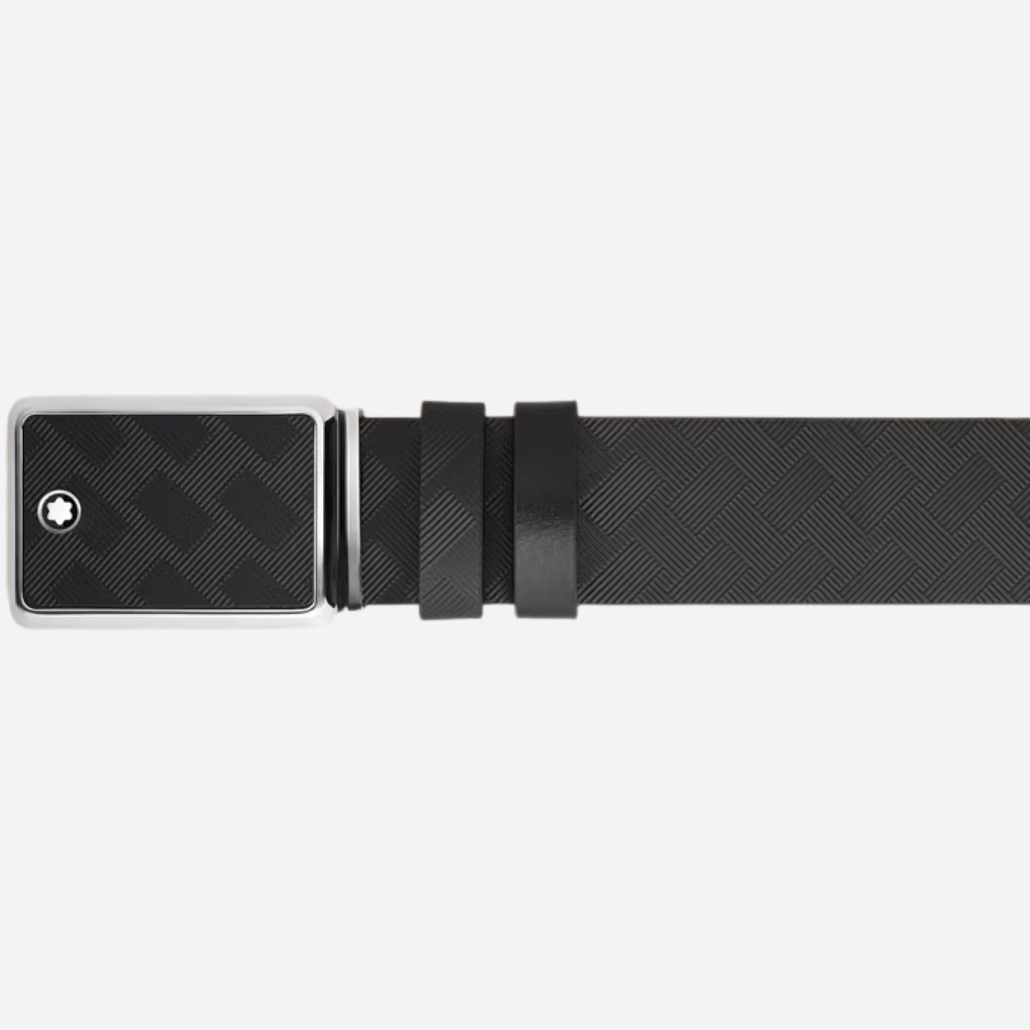 Montblanc Marquetry Plate Buckle 30 mm Reversible Black Leather Belt - Image 3