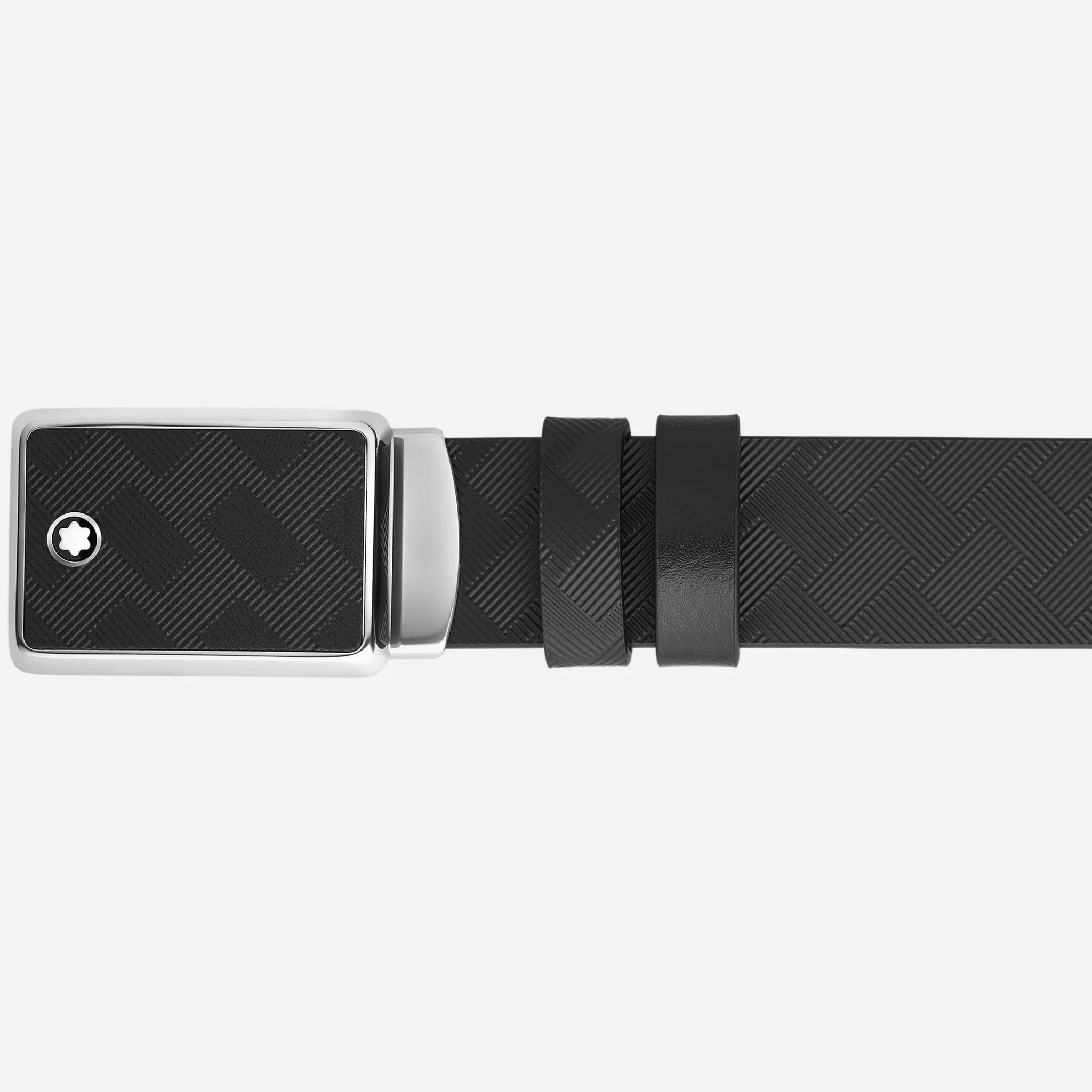 Montblanc Marquetry Plate Buckle 35 mm Reversible Black Leather Belt - Image 3