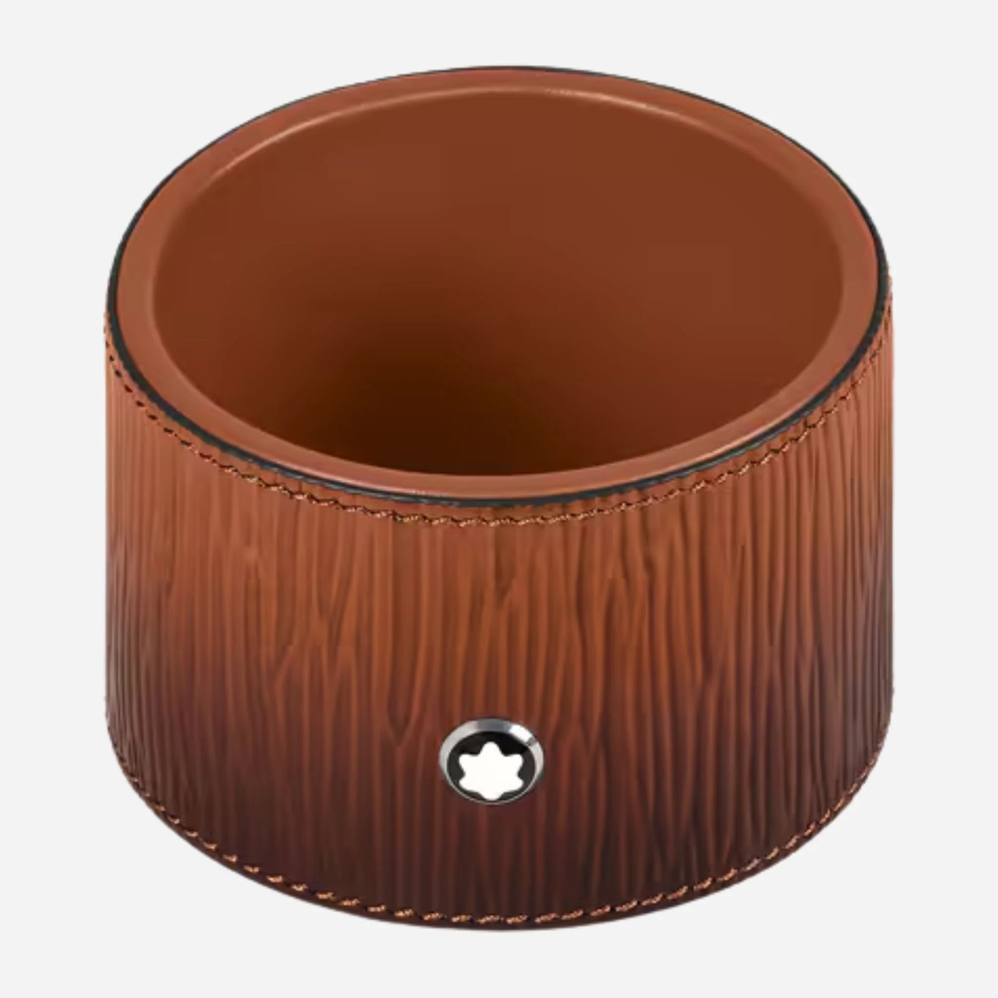 Montblanc Medium Round Fauve Corteccia Sfumato Leather Desk Tray
