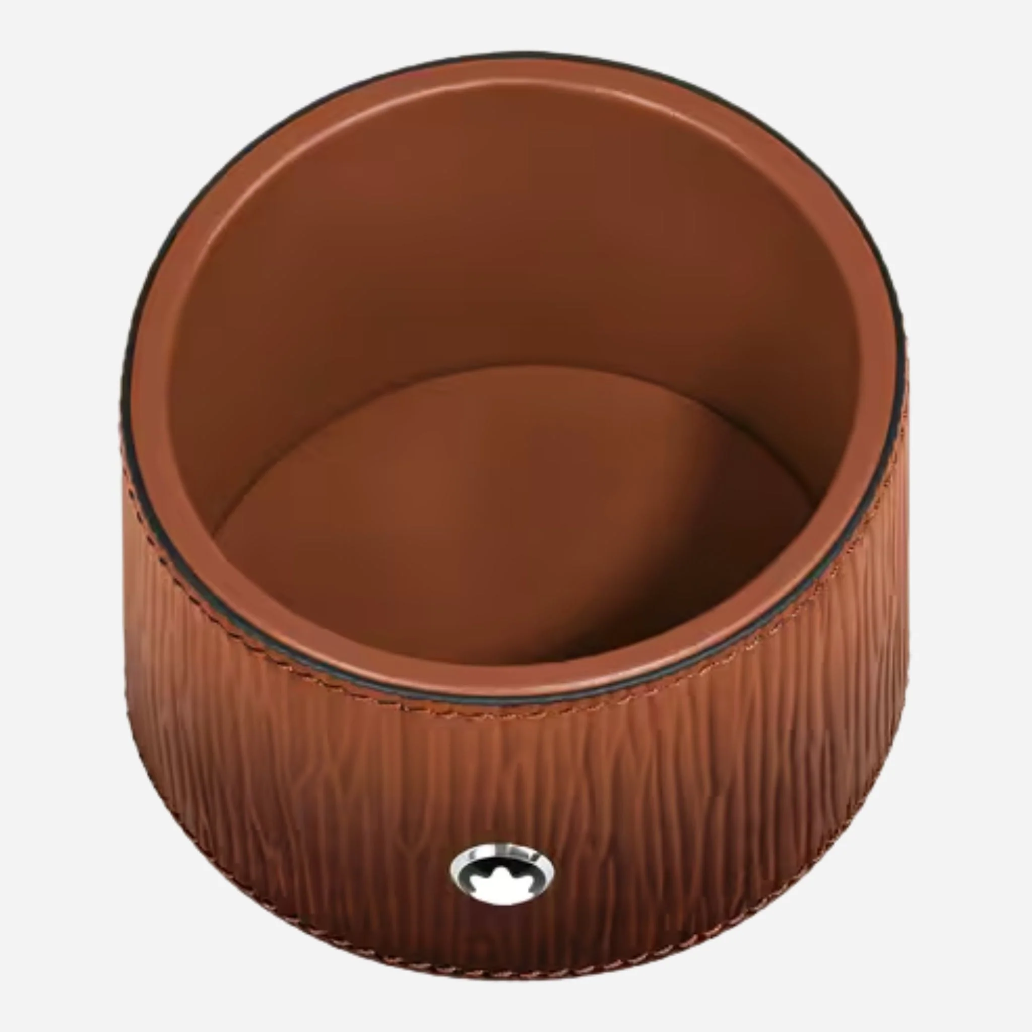 Montblanc Medium Round Fauve Corteccia Sfumato Leather Desk Tray - Image 2