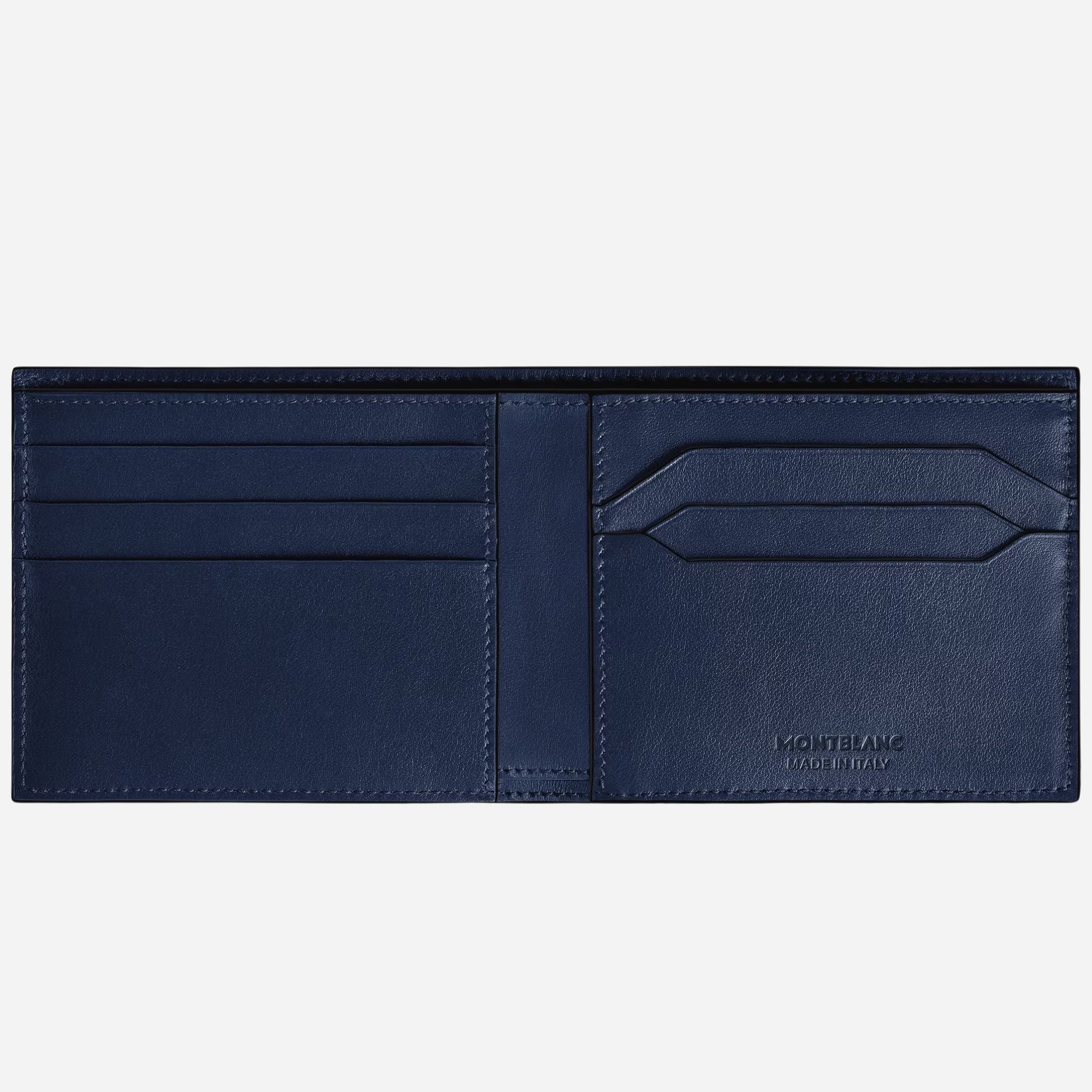 Montblanc Meisterstück Black and Ink Blue Leather 6CC Wallet - Image 5