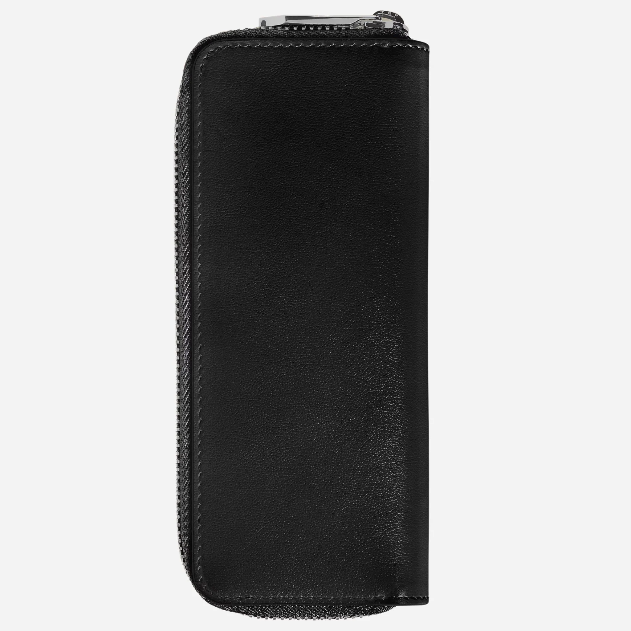 Montblanc Meisterstück Black Leather Two Pen Pouch with Zip - Image 2