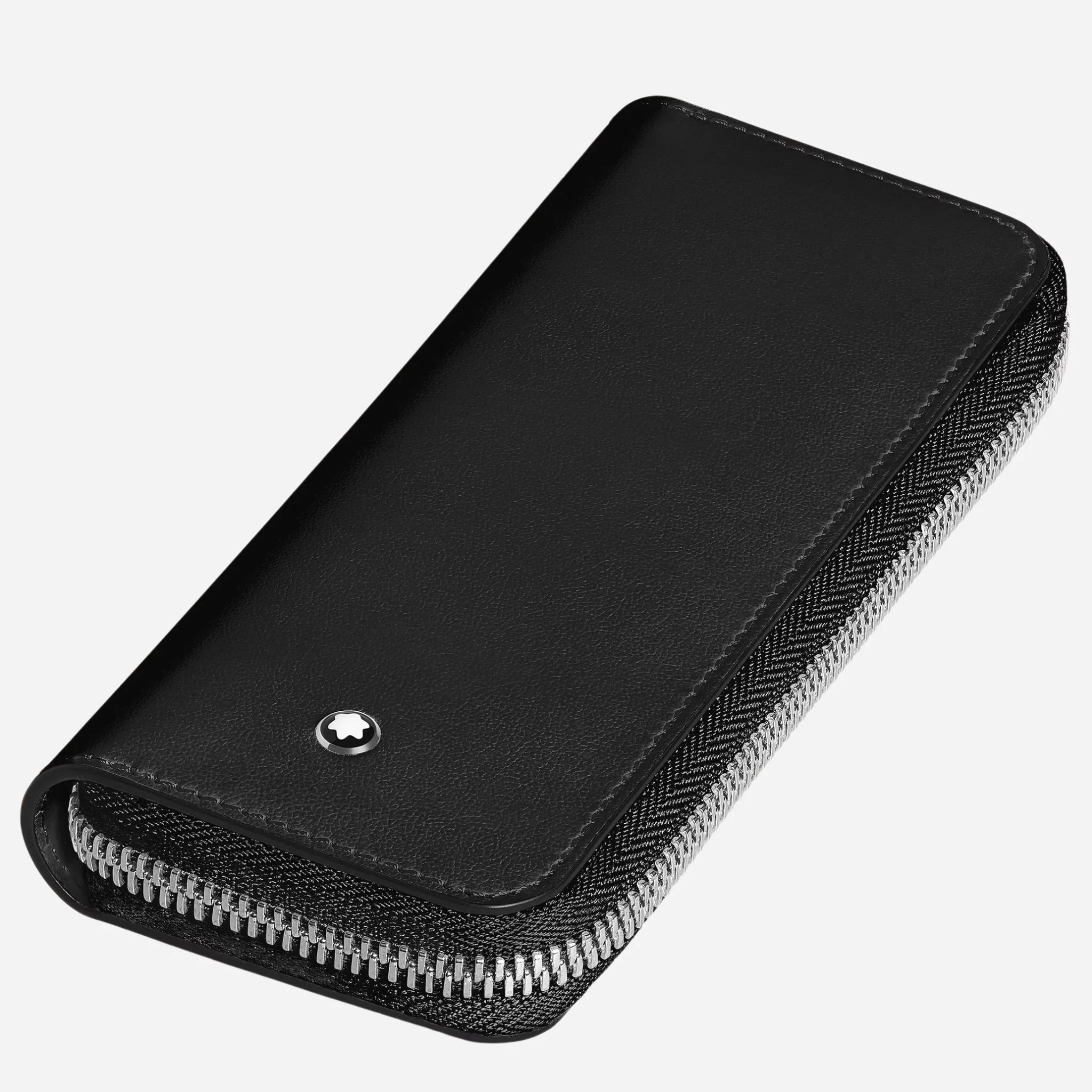 Montblanc Meisterstück Black Leather Two Pen Pouch with Zip - Image 3