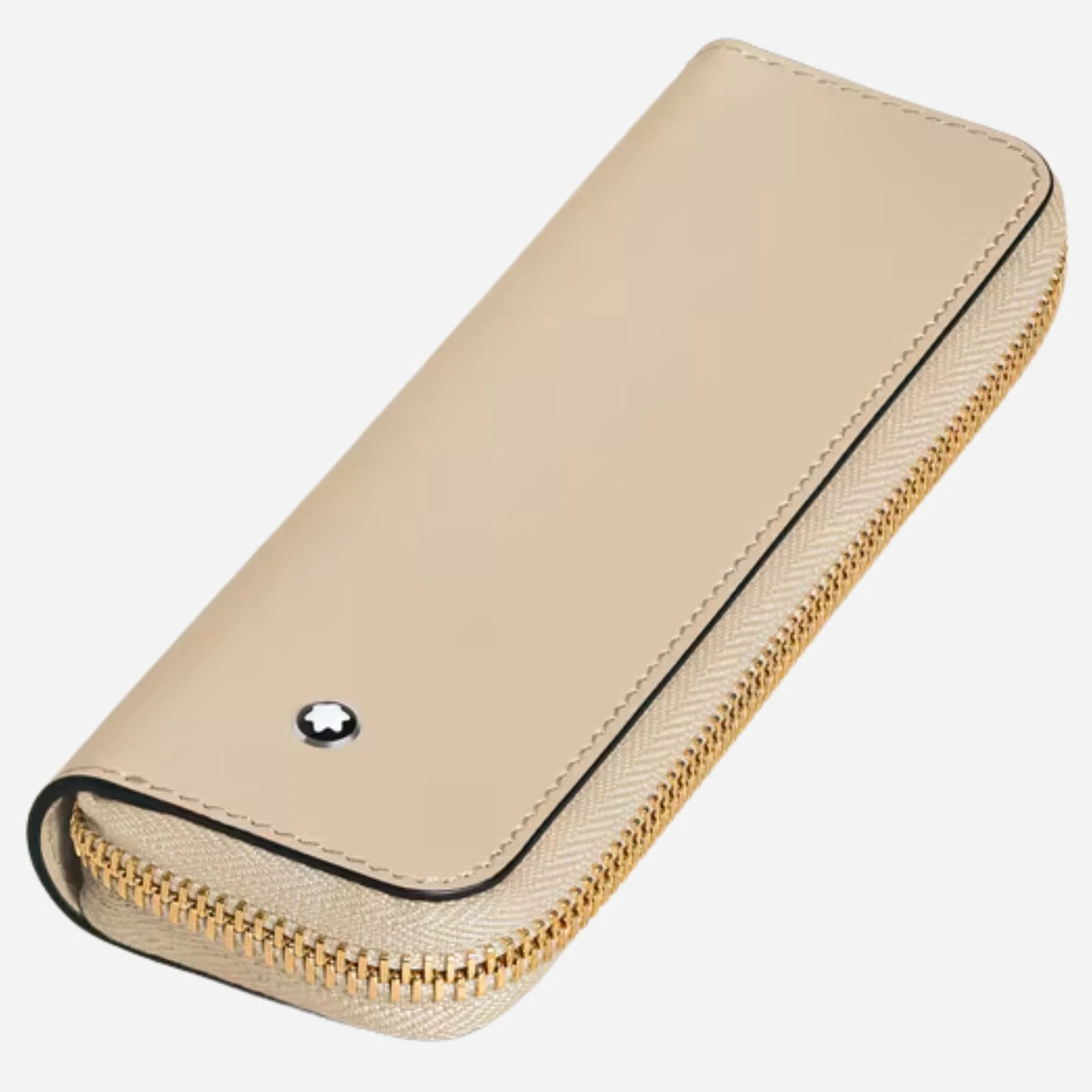 Montblanc Meisterstück Cloudy Beige Leather 1-Pen Pouch with Zip - Image 3