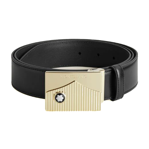 Montblanc Meisterstück Light Gold Buckle Plain Leather Belt