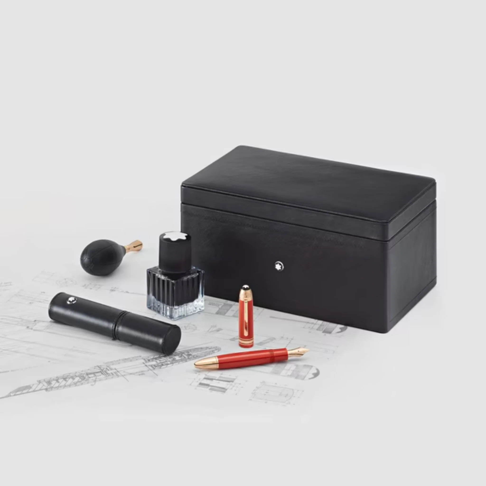 Montblanc Meisterstück Limited Edition Traveller 1924 Set with Coral Fountain Pen 149 M - Image 9