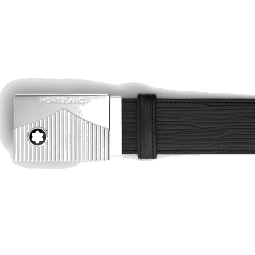 Montblanc Meisterstück Palladium-Plated Black Leather Belt 35mm - Image 2