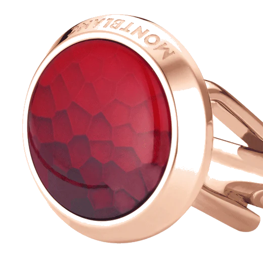 Montblanc Meisterstück Rose Gold Cufflinks with Red Lacquer - Image 2
