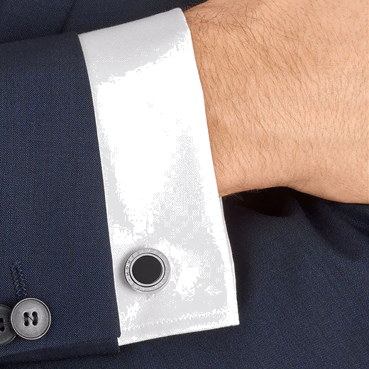 Montblanc Meisterstück Stainless Steel and Black Onyx Round Cufflinks - Image 3