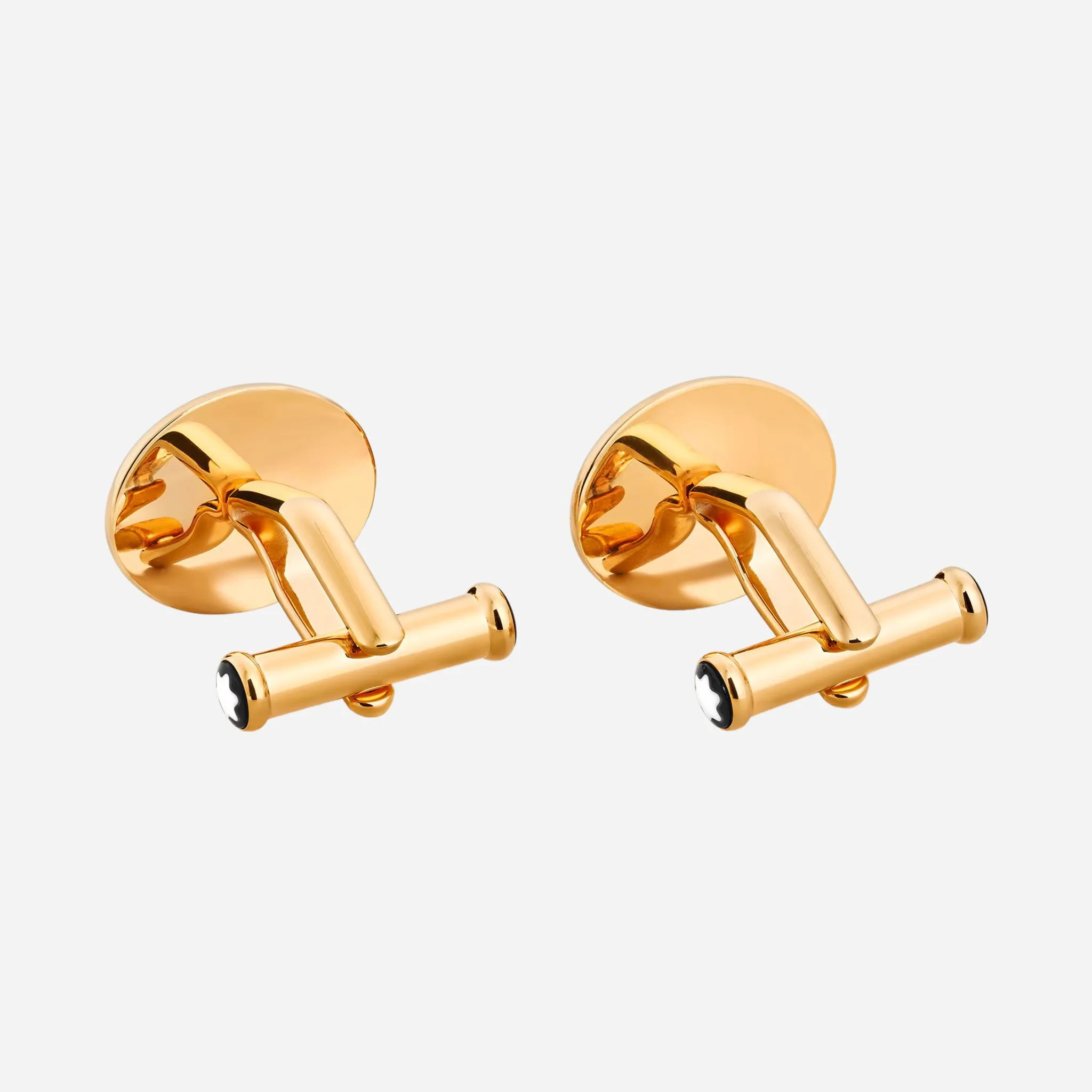 Montblanc Meisterstück Stainless Steel Oval Cufflinks with Red Geometric Lacquer Inlay - Image 2