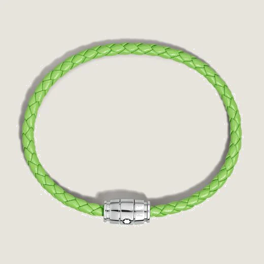 Montblanc Meisterstück Steel 3 Ring Lime Leather Bracelet - Image 2