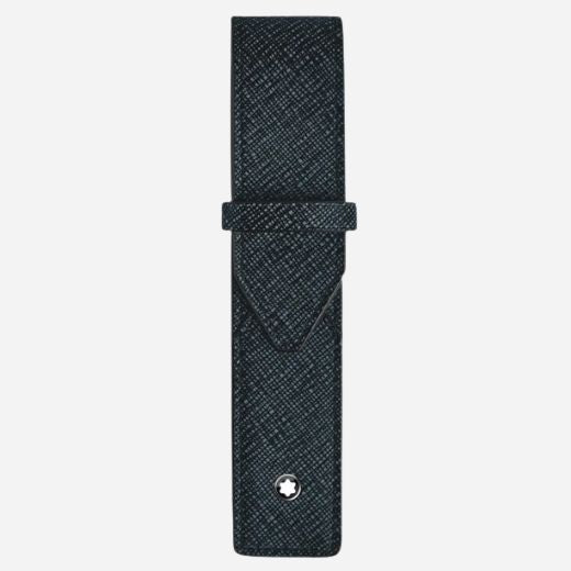 Montblanc Tweed Blue Sartorial Leather 1-Pen Pouch