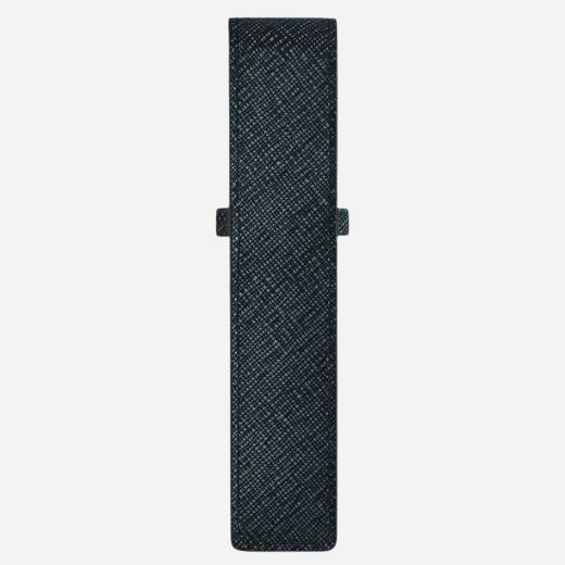 Montblanc Tweed Blue Sartorial Leather 1-Pen Pouch - Image 2