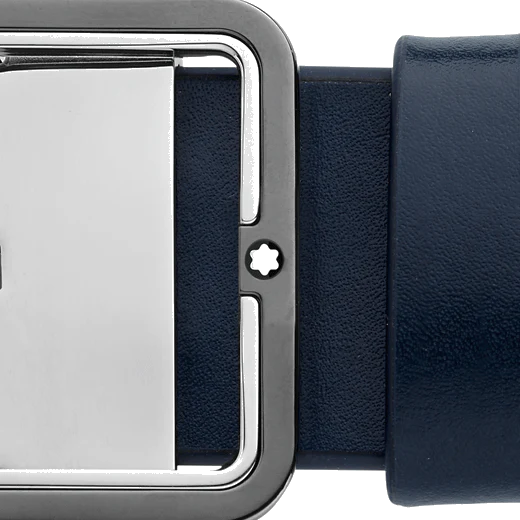 Montblanc Rectangular Ruthenium Pin Buckle Belt Reversible 35mm - Image 3