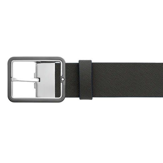Montblanc Rectangular Ruthenium Pin Buckle Belt Reversible 35mm - Image 4