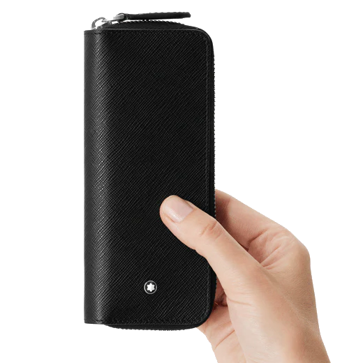 Montblanc Sartorial 2 Pen Zipped Pouch Black Saffiano - Image 4